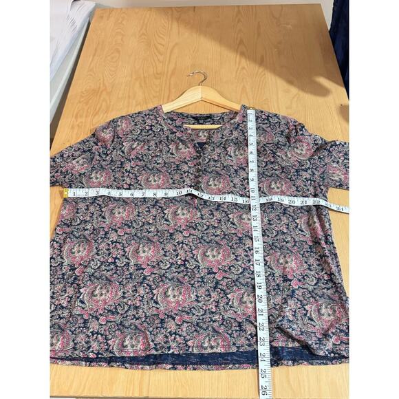 Lucky Brand Women’s Plus size Long Sleeve Shirt Blouse XL Boho Print Cotton - Picture 10 of 10
